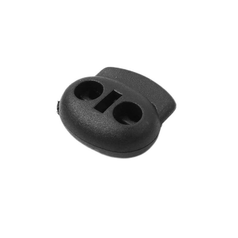 vingol 10 PCS Plastic Cord Locks End Spring Stop Toggle Stoppers for Clothes Pants Sewing Crafts (#5 Black) - Image 1